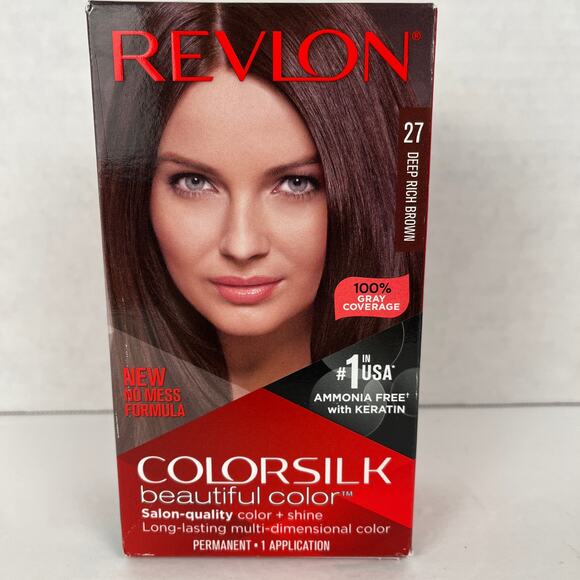 Revlon Colorsilk Hair Color Permanent 27 Deep Rich Brown Ammonia Free Keratin - Picture 2 of 6